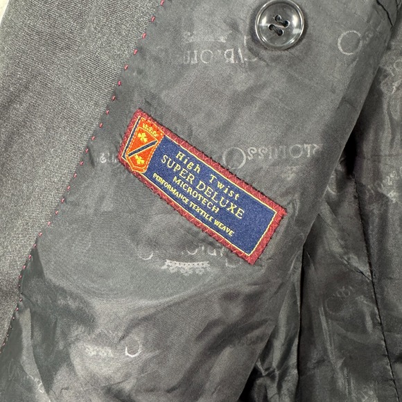 Carlo Lusso Blazer Jacket Mens 40R Dark Gray Long Sleeve Single Breasted Formal - Picture 7 of 12